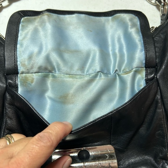 COACH Kristin Large Soft Black Leather Hobo Shoulder Bag READ GUC - Picture 4 of 12